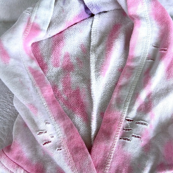 Girls’ Vintage Havana Tie Dye Distressed Lighting Bolt Rhinestone Hoodie 10/12 - Picture 7 of 10